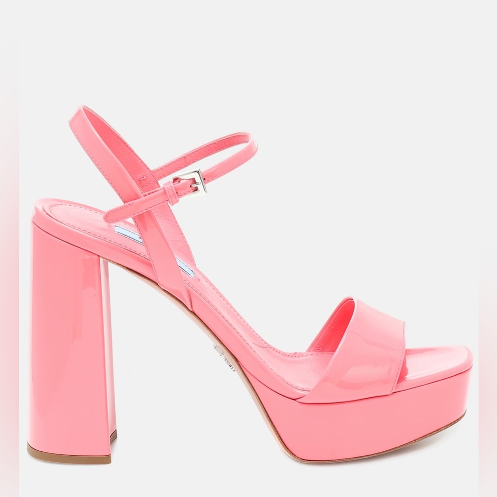 Patten leather Prada platform heels. Never worn